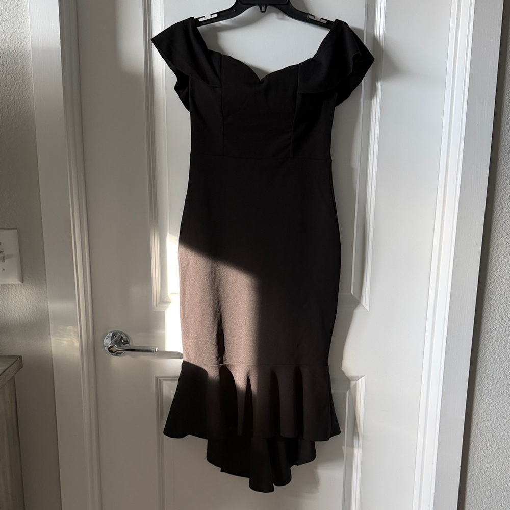 Black Sweetheart Neck line High Low Dress
